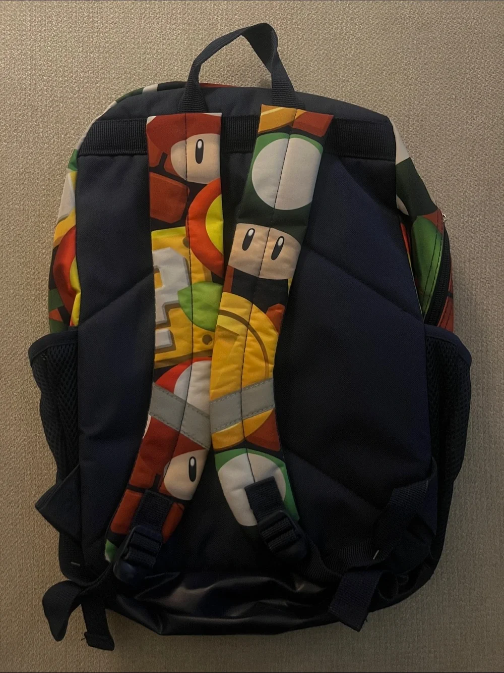 Nintendo Super Mario Red Yellow Kids Backpack with Character Face